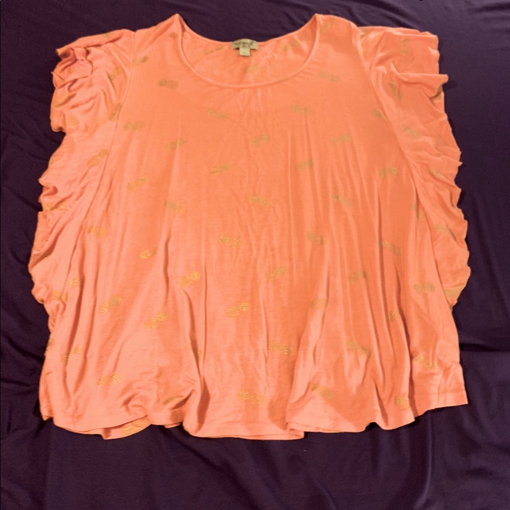 Coral-orange blouse